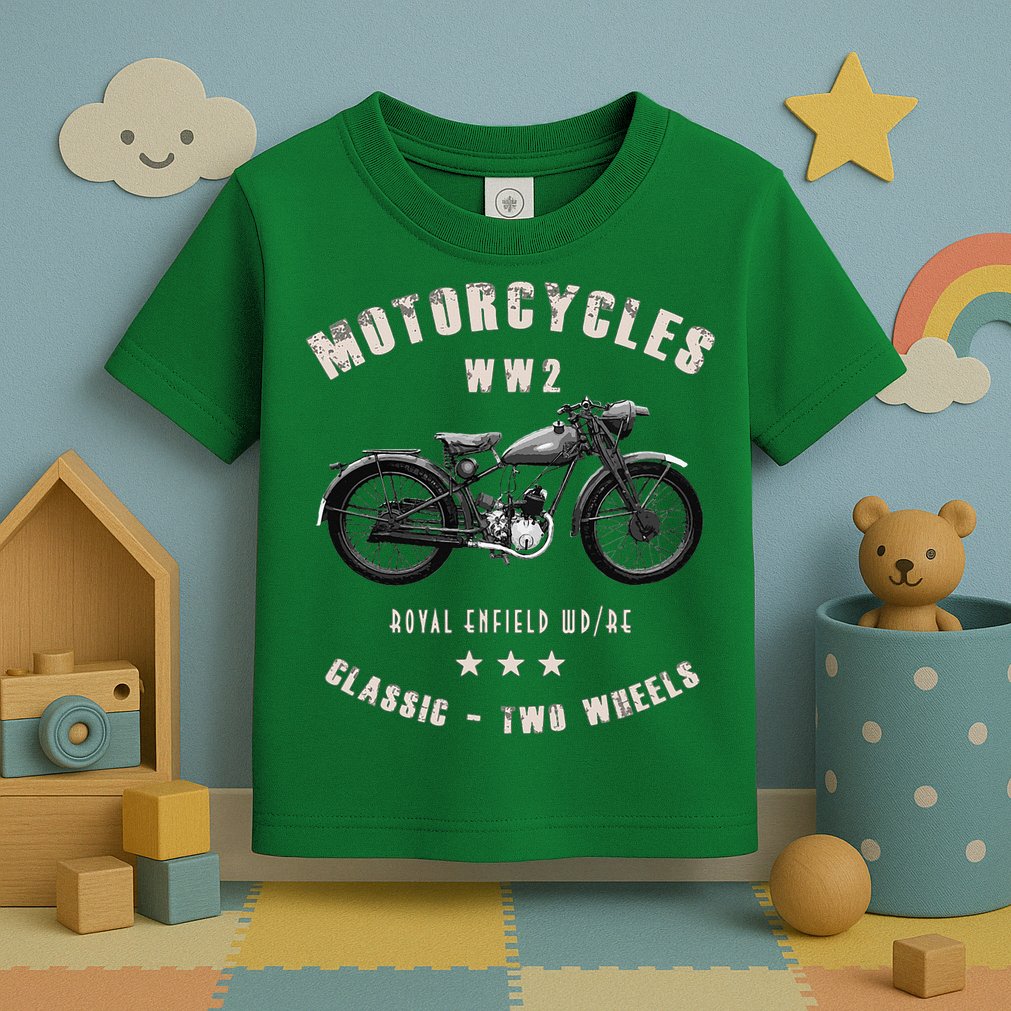 Royal Enfield Wdre Classic Motorcycle Ww2 Toddler T-Shirt