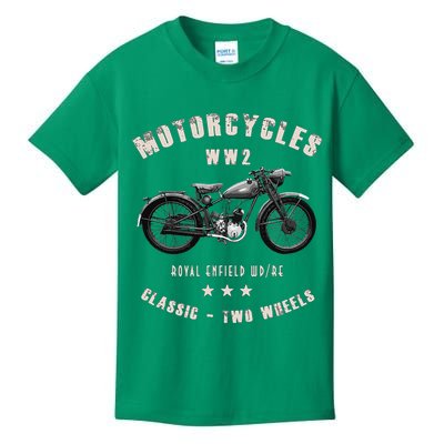 Royal Enfield Wdre Classic Motorcycle Ww2 Kids T-Shirt