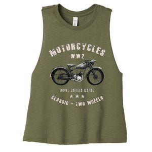 Royal Enfield Wdre Classic Motorcycle Ww2 Women's Racerback Cropped Tank