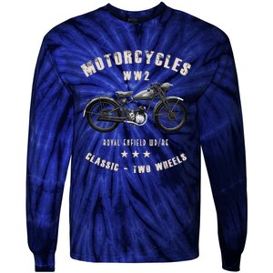 Royal Enfield Wdre Classic Motorcycle Ww2 Tie-Dye Long Sleeve Shirt