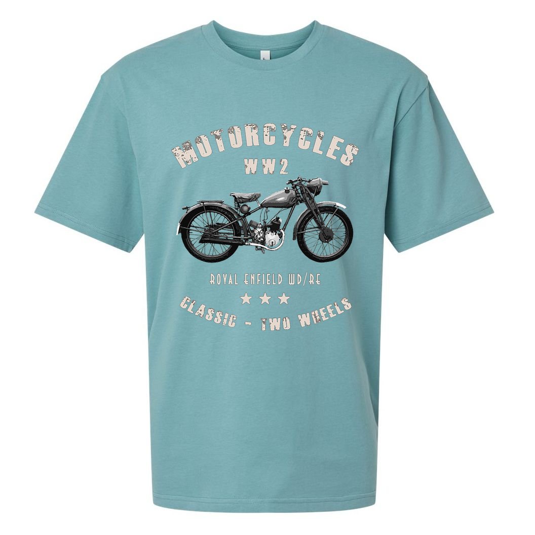 Royal Enfield Wdre Classic Motorcycle Ww2 Sueded Cloud Jersey T-Shirt