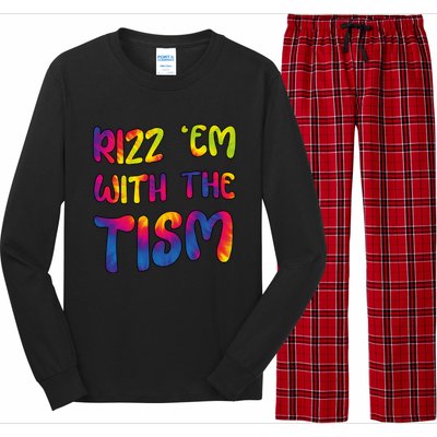 Rizz Em With The Tism Funny Autism Meme Autistic Cute Gift Long Sleeve Pajama Set