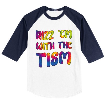 Rizz Em With The Tism Funny Autism Meme Autistic Cute Gift Baseball Sleeve Shirt