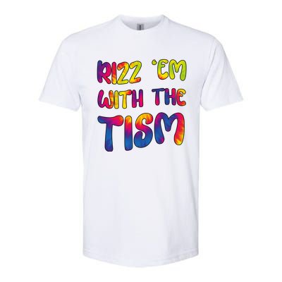 Rizz Em With The Tism Funny Autism Meme Autistic Cute Gift Softstyle CVC T-Shirt