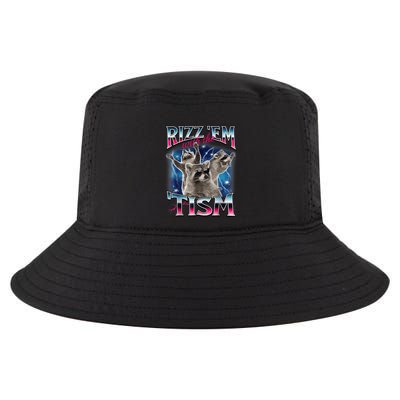 Rizz Em With The Tism Meme Autistic Raccoon Funny Cool Comfort Performance Bucket Hat