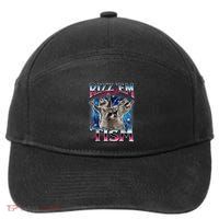 Rizz Em With The Tism Meme Autistic Raccoon Funny 7-Panel Snapback Hat