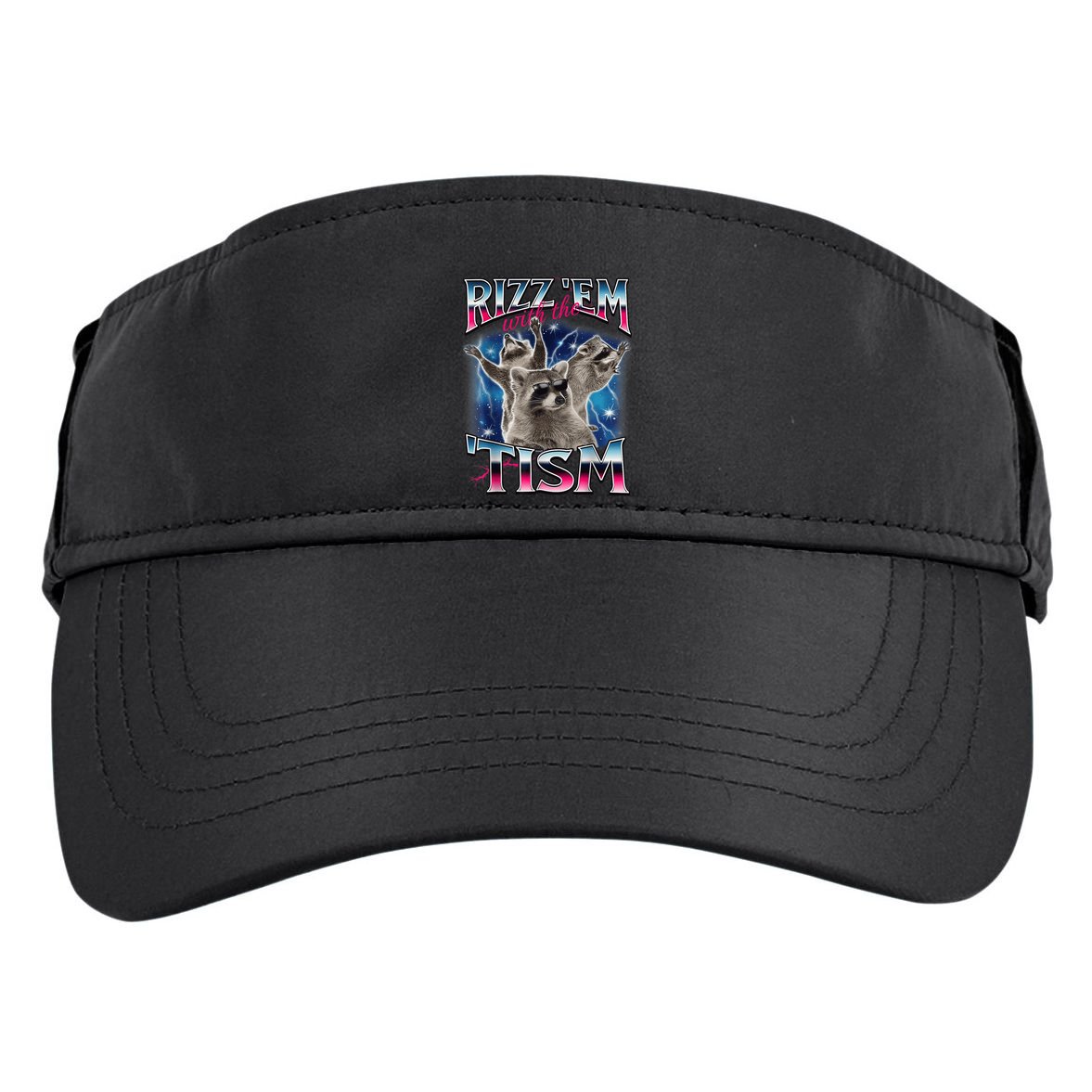 Rizz Em With The Tism Meme Autistic Raccoon Funny Adult Drive Performance Visor