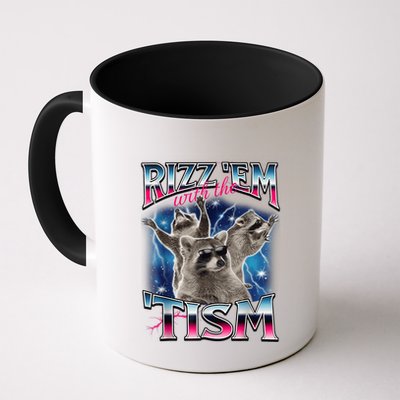 Rizz Em With The Tism Meme Autistic Raccoon Funny Mug
