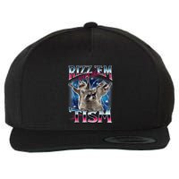 Rizz Em With The Tism Meme Autistic Raccoon Funny Wool Snapback Cap