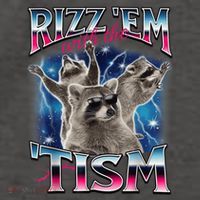 Rizz Em With The Tism Meme Autistic Raccoon Funny Vector Backpack