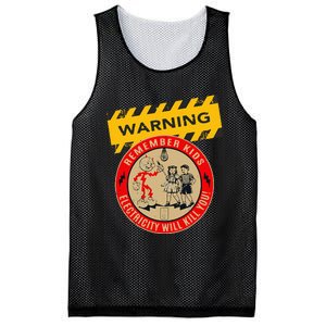 Remember Electricity Will Kill You Funny Electrician Mesh Reversible Basketball Jersey Tank