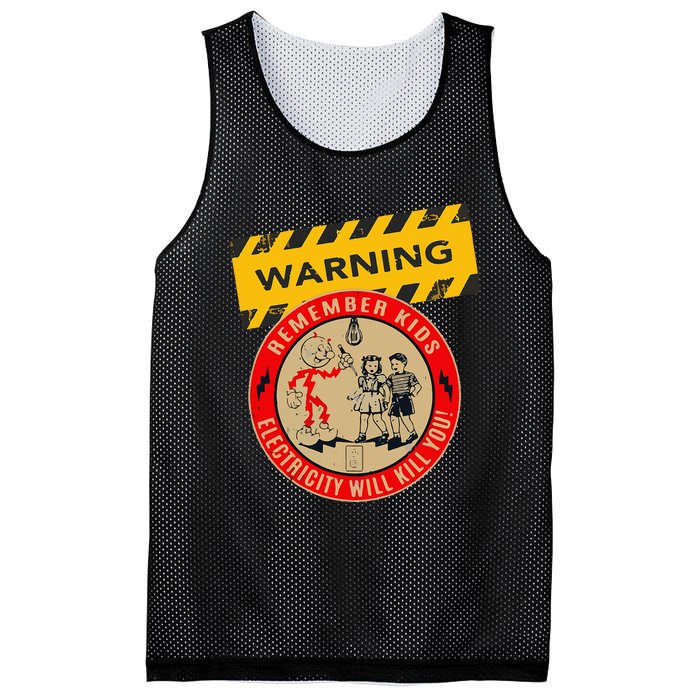 Remember Electricity Will Kill You Funny Electrician Mesh Reversible Basketball Jersey Tank