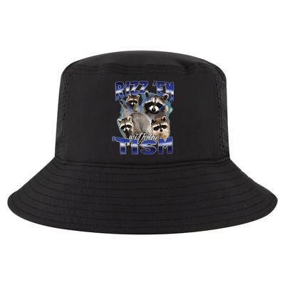 Rizz Em With The Tism Meme Autistic Racoon Funny Autism Cool Comfort Performance Bucket Hat