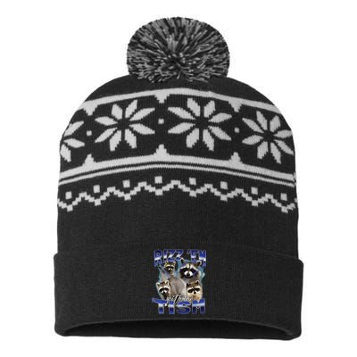 Rizz Em With The Tism Meme Autistic Racoon Funny Autism USA-Made Snowflake Beanie