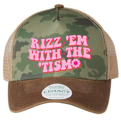 Rizz Em With The Tism Groovy Autism Awareness Neurodiversit Legacy Tie Dye Trucker Hat