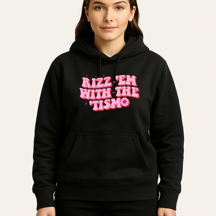 Rizz Em With The Tism Groovy Autism Awareness Neurodiversit Hoodie