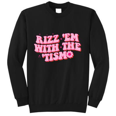 Rizz Em With The Tism Groovy Autism Awareness Neurodiversit Sweatshirt