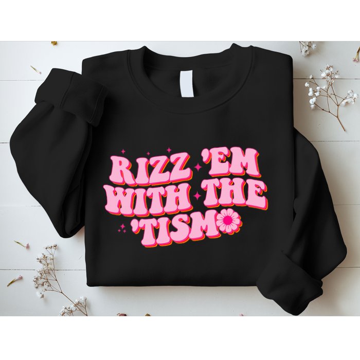 Rizz Em With The Tism Groovy Autism Awareness Neurodiversit Sweatshirt