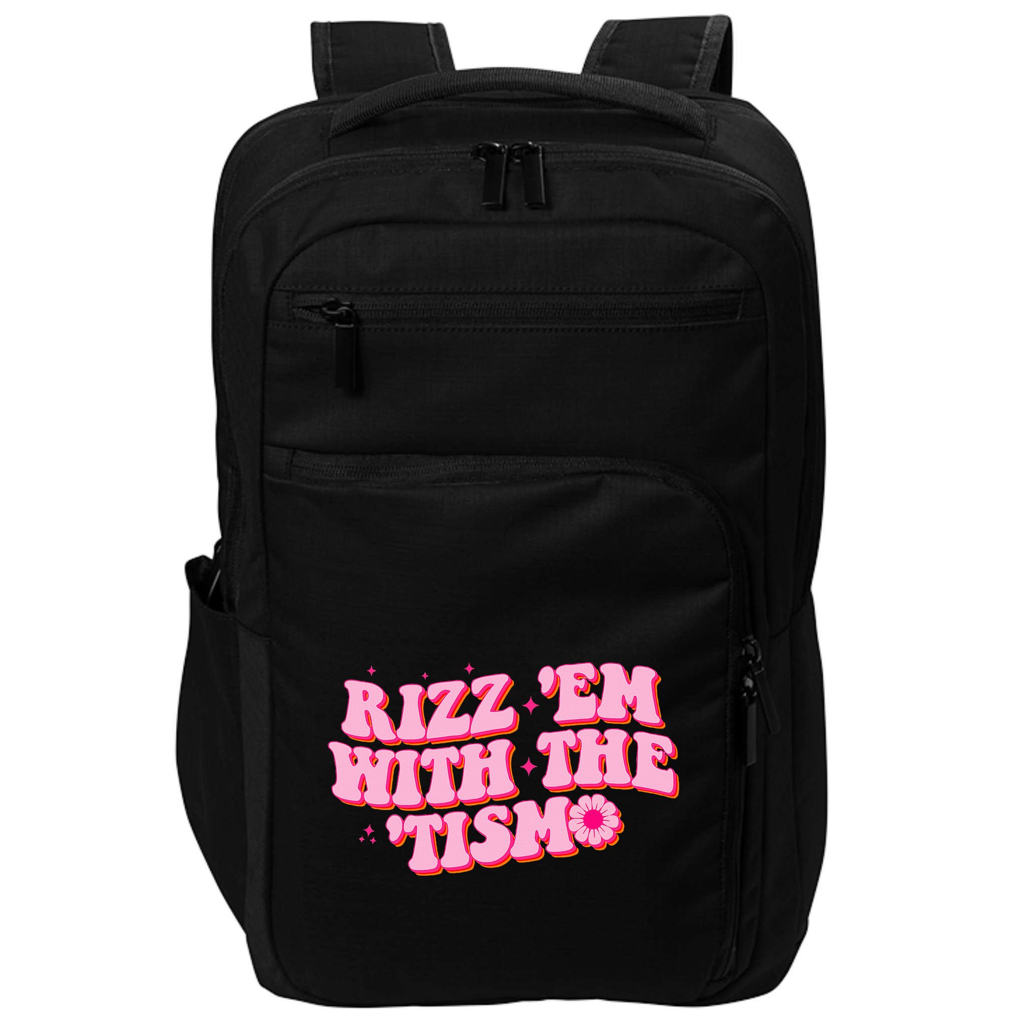 Rizz Em With The Tism Groovy Autism Awareness Neurodiversit Impact Tech Backpack