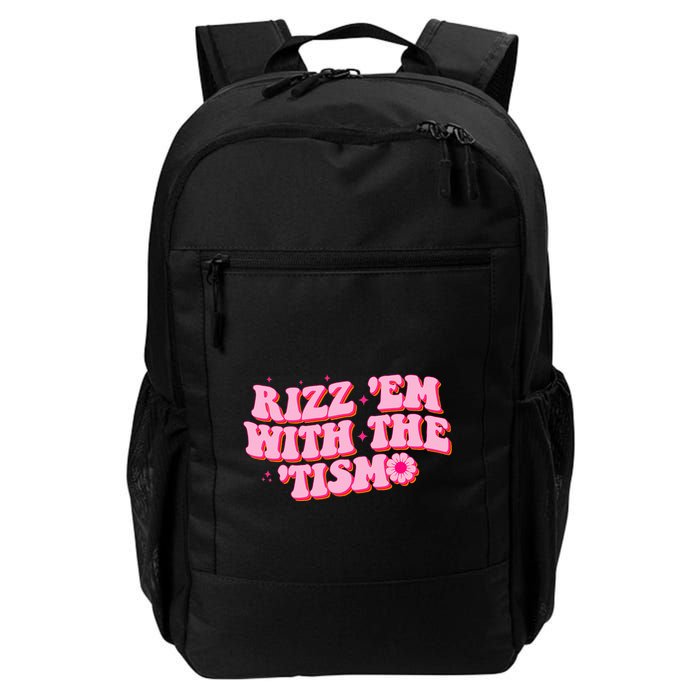 Rizz Em With The Tism Groovy Autism Awareness Neurodiversit Backpack