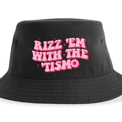 Rizz Em With The Tism Groovy Autism Awareness Neurodiversit Sustainable Bucket Hat
