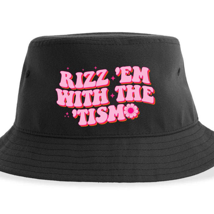 Rizz Em With The Tism Groovy Autism Awareness Neurodiversit Sustainable Bucket Hat