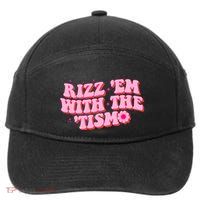 Rizz Em With The Tism Groovy Autism Awareness Neurodiversit 7-Panel Snapback Hat