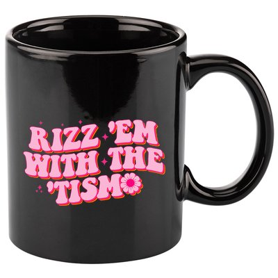 Rizz Em With The Tism Groovy Autism Awareness Neurodiversit 11oz C Handle Ceramic Mug