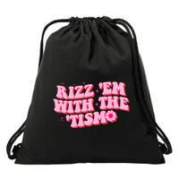 Rizz Em With The Tism Groovy Autism Awareness Neurodiversit Drawstring Bag