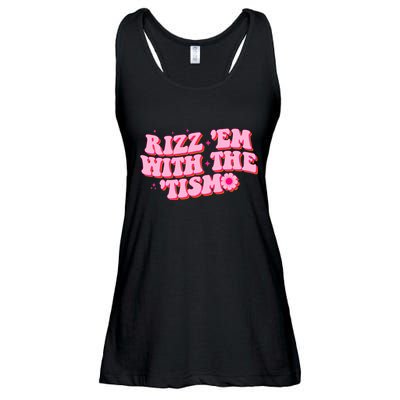 Rizz Em With The Tism Groovy Autism Awareness Neurodiversit Ladies Essential Flowy Tank