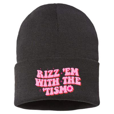Rizz Em With The Tism Groovy Autism Awareness Neurodiversit Sustainable Knit Beanie