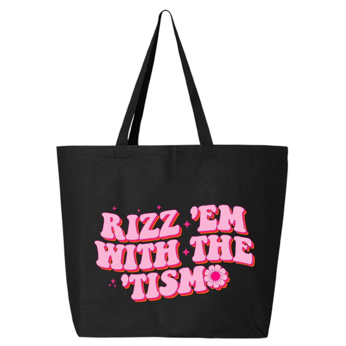 Rizz Em With The Tism Groovy Autism Awareness Neurodiversit 25L Jumbo Tote