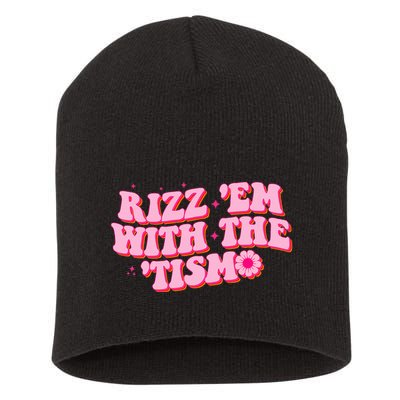 Rizz Em With The Tism Groovy Autism Awareness Neurodiversit Short Acrylic Beanie