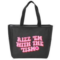 Rizz Em With The Tism Groovy Autism Awareness Neurodiversit Zip Tote Bag
