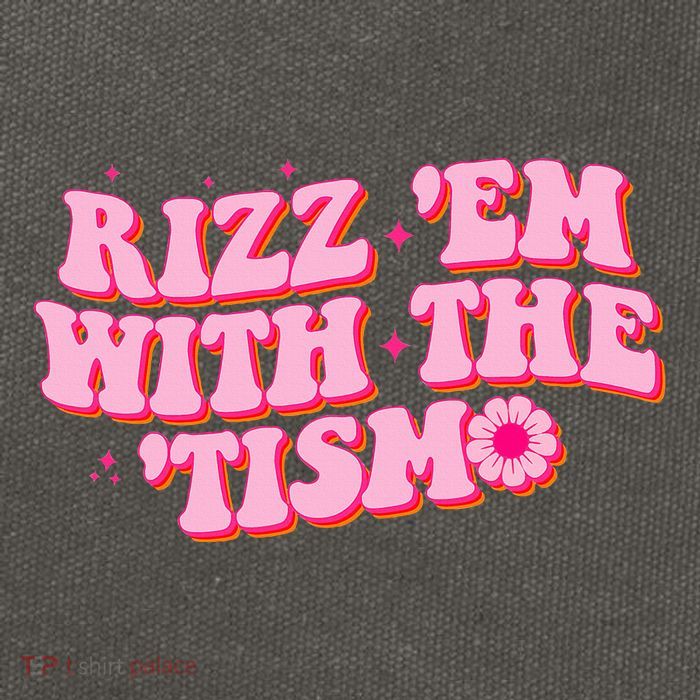 Rizz Em With The Tism Groovy Autism Awareness Neurodiversit Cotton Canvas Backpack