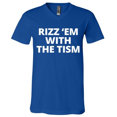 Rizz Em With The Tism Autism V-Neck T-Shirt