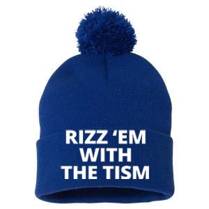 Rizz Em With The Tism Autism Pom Pom 12in Knit Beanie