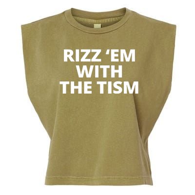 Rizz Em With The Tism Autism Garment-Dyed Women's Muscle Tee