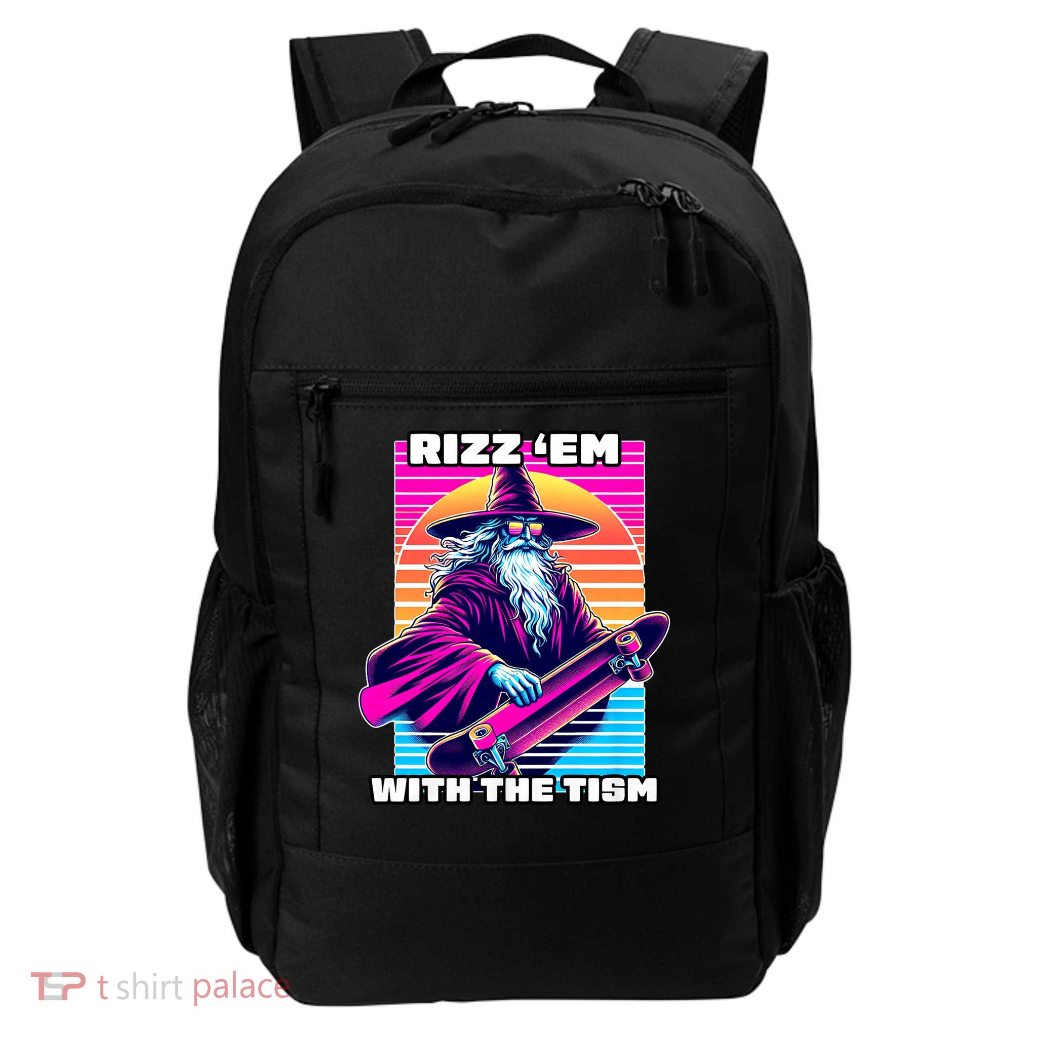 Rizz Em With The Tism Autism Awareness Funny Meme Boys Girls Daily Commute Backpack