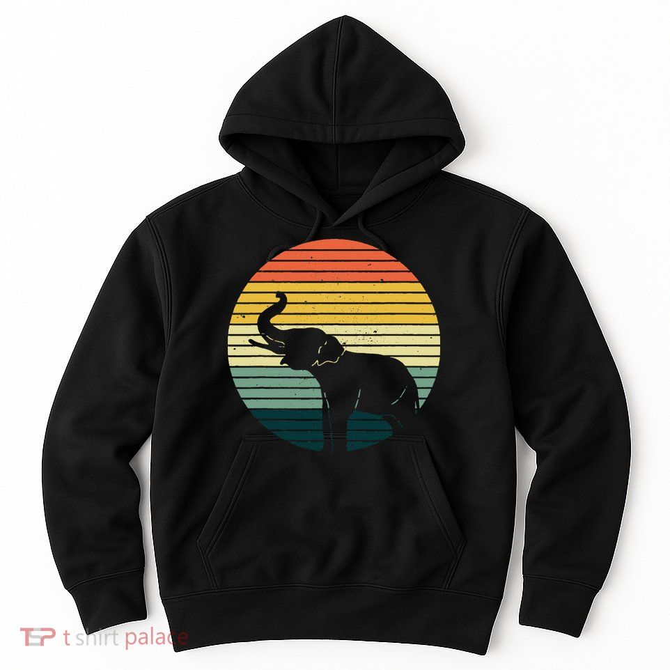 Retro Elephant Wildlife Vintage Africa Elephant Hoodie