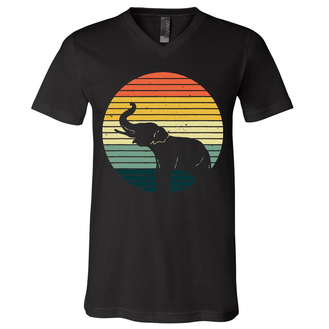 Retro Elephant Wildlife Vintage Africa Elephant V-Neck T-Shirt