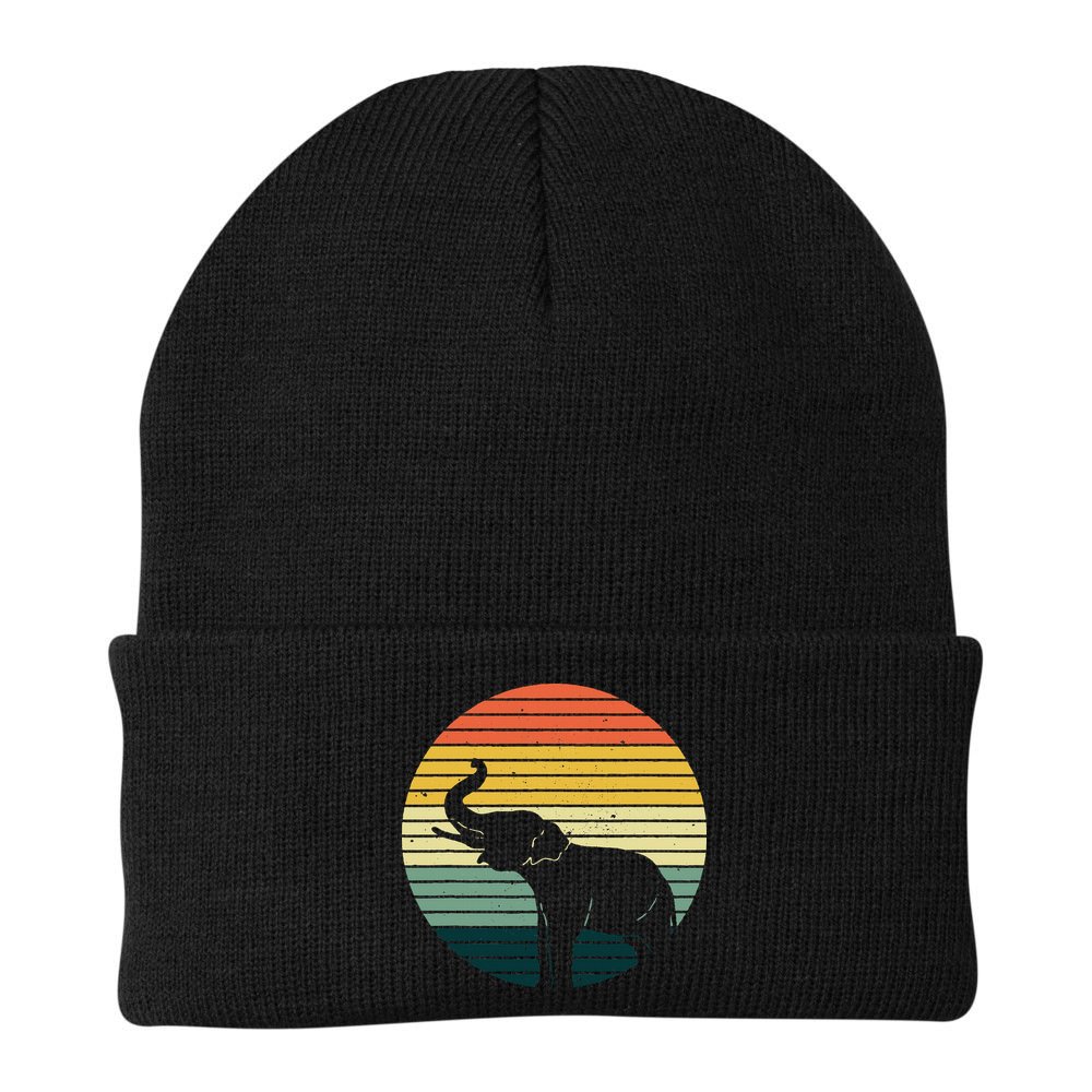 Retro Elephant Wildlife Vintage Africa Elephant Beanie