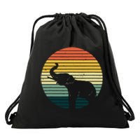 Retro Elephant Wildlife Vintage Africa Elephant Drawstring Bag