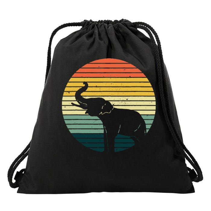 Retro Elephant Wildlife Vintage Africa Elephant Drawstring Bag