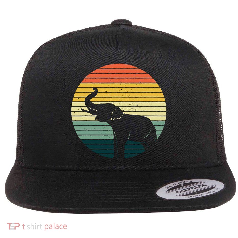 Retro Elephant Wildlife Vintage Africa Elephant Flatbill Hat