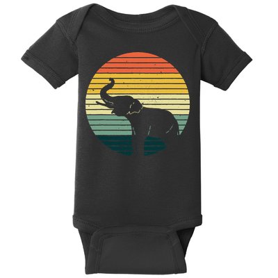 Retro Elephant Wildlife Vintage Africa Elephant Baby Bodysuit