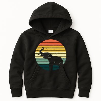 Retro Elephant Wildlife Vintage Africa Elephant Kids Hoodie