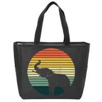 Retro Elephant Wildlife Vintage Africa Elephant Zip Tote Bag