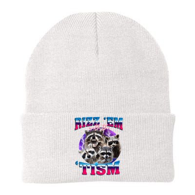 Rizz Em With The Tism Vintage Raccoon Knit Cap Winter Beanie