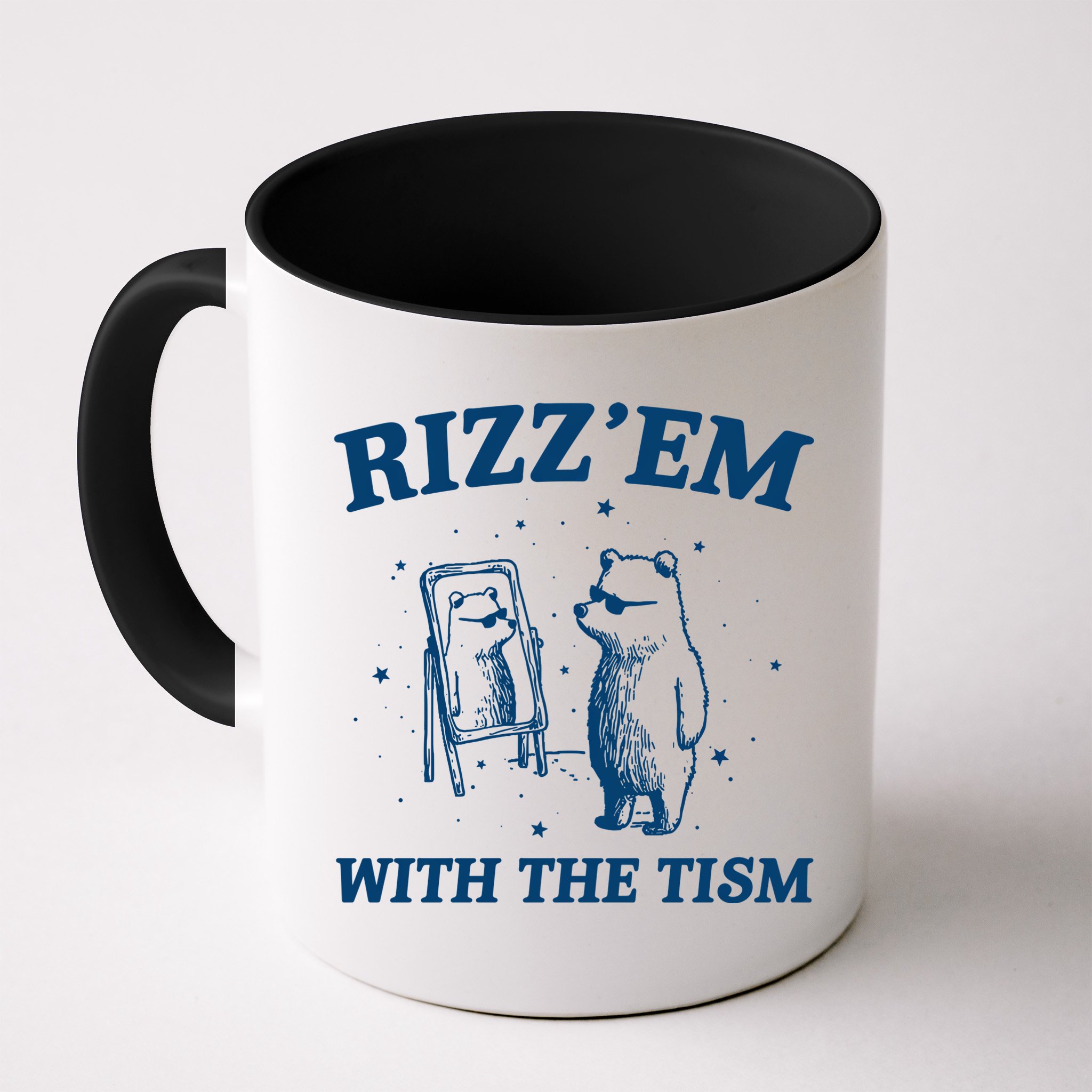 Rizz Em With The Tism Autism Bear Vintage Meme Humor Gift Mug